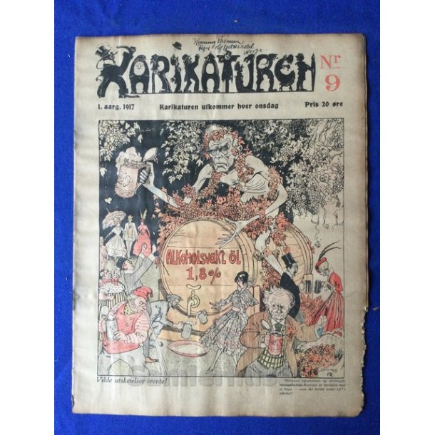 Karikaturen - Norks - Politisk Vittighedsblad - Nr. 9 - 1917 - Lidt mus i kanten !