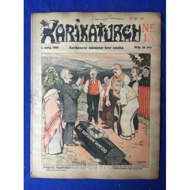 Karikaturen - Norsk - Politisk Vittighedsblad - Nr. 13 - 1918 - Lidt mus i kanten !