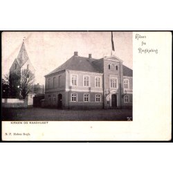 Hilsen fra Ringk�bing - Kirken og Raadhuset - N.P.Holms Bogh. u/n - Ubrugt