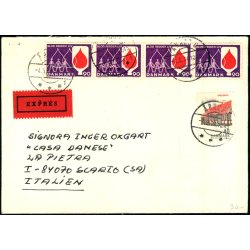 Expres Brev til Italien fra Aarhus  4 - 5 - 74