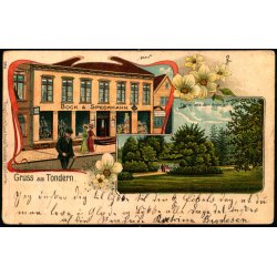 Gruss aus Tondern - Kunstanstalt Rosenblatt 7841 - Brugt - Svage hj�rner !