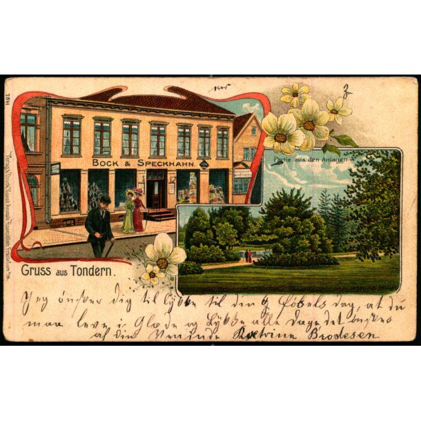 Gruss aus Tondern - Kunstanstalt Rosenblatt 7841 - Brugt - Svage hj�rner !