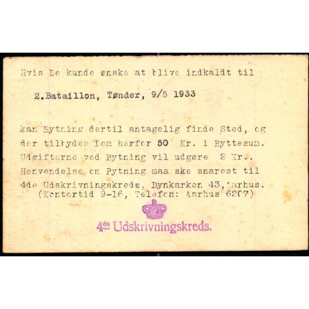 4 de Udskrivningskreds - Bytning - u/n - Brugt