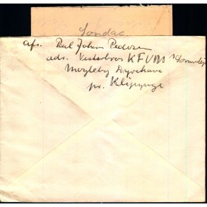 Brev med indhold (1 Ark) fra Vesterbros K.F.U.M. Sommerlejr 1943 - Magleby - Klippinge - Brugt