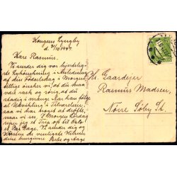 Lyngby - Fra Hovedgaden med Kirken  - Petersens Bogh. u/n - Brugt