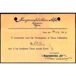 Margarinefabrikken - Alfa - Vejen - u/n - Brugt - Arkivhuller !