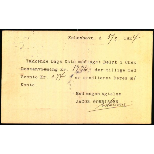 Jacob Gorrissen - Kbh.K..  - u/n - Brugt.