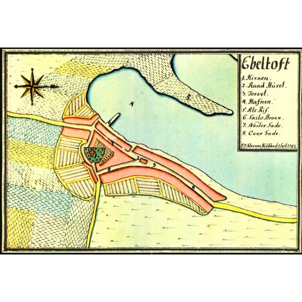 Ebeltoft - Kopi af kort fra 3. Sept. 1782 - Ubrugt