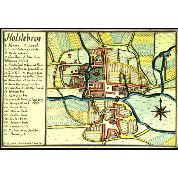 Holstebroe - Kopi af kort fra 26. okt. 1782 - Ubrugt