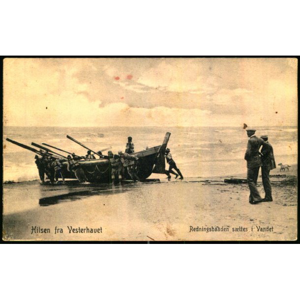 Hilsen fra Vesterhavet - Redningsbaaden s�ttes i Vandet - WMF  u/n - Brugt