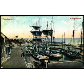 Bornholm - Allinge Havn - Stjernestempel Anholt Havn p bagsiden - A. Schuster 2419 - Brugt