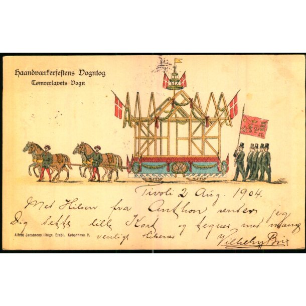 Haandvrkerfestens Vogntog - Tmererlavets Vogn - A. Jacobsen u/n - Brugt