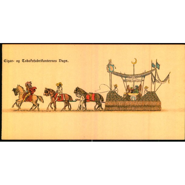 Cigar og Tobaksfabrikanternes Vogn - Visitkort 14 x7 u/n - Ubrugt