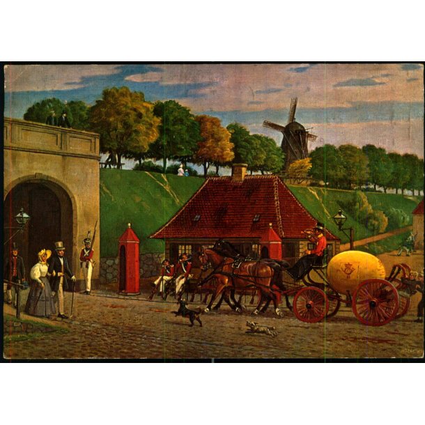 R. Christiansen - Kugleposten passerer Vesterport (ca. 1845) - Post u/n - Ubrugt