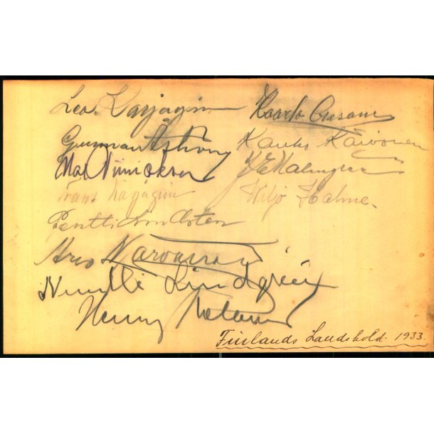 Autografer - Finlands Fodboldlandshold 1933