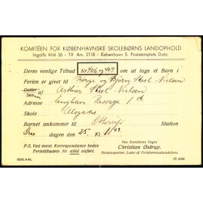 Komiteen for Kbenhavnnske skolebrns Landophold - Helsagskort u/n - Brugt
