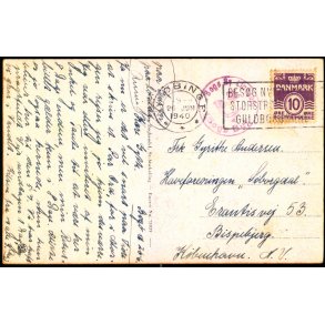 BOG BY - LINDEBRO (Bog By) - Posthornsstempel p Kort