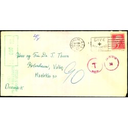 Efterporto - Brev fra U.S.A.   25 - 3 - 1957 - Efterporto  90 re