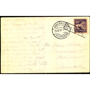 Fra Sveriege i Ramme - Postkort 20 - 10 - 36 - Til Kbenhavn