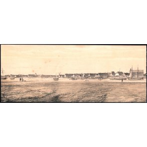 Varde set fra vandet - Dobbeltkort 10x50 cm - Har v�ret rammet ind.