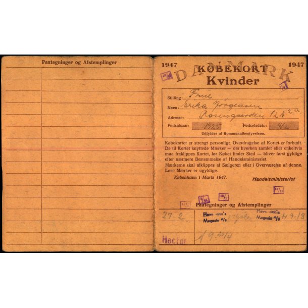 Kbekort - Kvinder med Ptegninger - 2 Verdenskrig