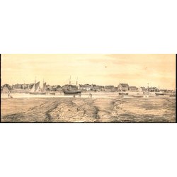 Varde set fra vandet - Dobbeltkort 10x50 cm - Har v�ret rammet ind.