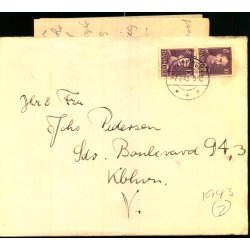 Brev med indhold (2 Ark) fra Vesterbros K.F.U.M. Sommerlejr 1943 - Magleby - Klippinge - Brugt