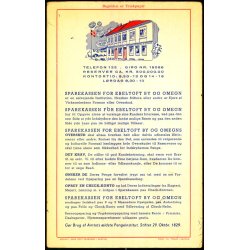 Sparekassen for Ebeltoft By og Omegn - Bagsiden er Trkpapir