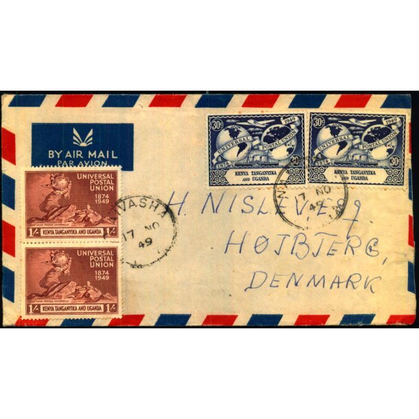 Luftpost Brev fra Kenya til Danmark - 17 - 11 - 49