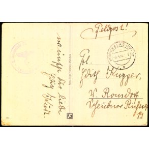 Tysk Feldpostkort - Kningsberg   5 - 4- 42 - 