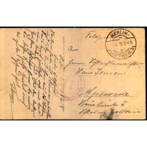 Feldtpost - Fra Berlin   5 - 6 - 18 - Til Apenrade  - Forside : Soldater