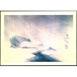 E.A. Petersen "Dramatisk mde i Snestorm" - R. Christensen u/n - Brugt - Stort Kort 21 x15 cm.