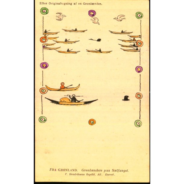 Grnlndere paa Slfangst - F. Henriksen u/n - Ubrugt