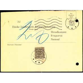 Efterporto - Tryksagskort fra Nstved  20 - 2 - 60