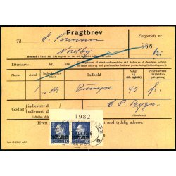 Fragtbrev - 2 x 80 re Fr IX  Prov. - Fra Esbjerg til Fan 19. Nov. 1969