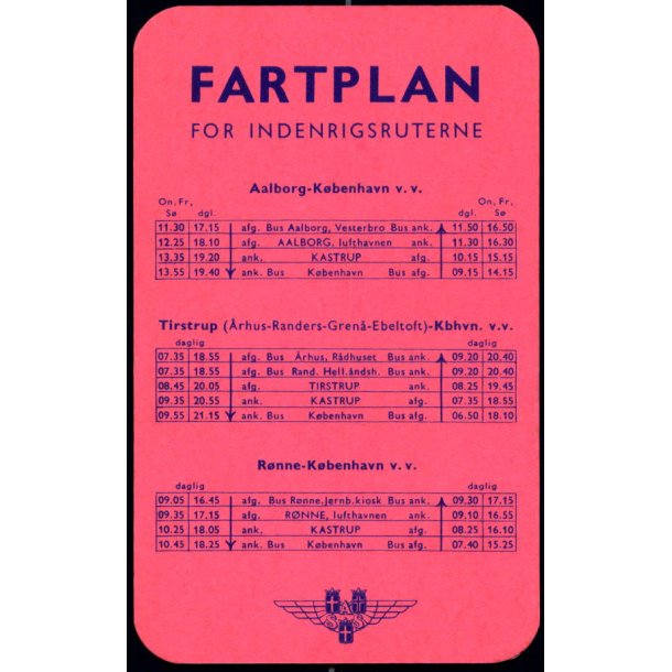 Fartplan for Indenrigsruter - Har vret klbet op !