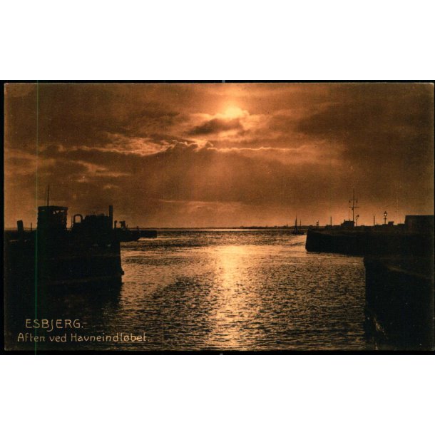 Esbjerg - Aften ved Havneindl�bet - Stender 15 - Brugt