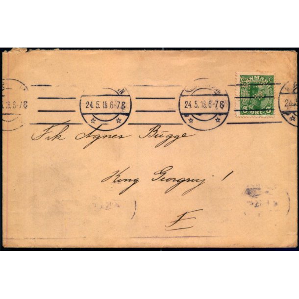 Perfin Th.W. &amp; V. - A/S Th. Wessel &amp; Vett - Kbenhavn - Brugt 24 - 5 - 18