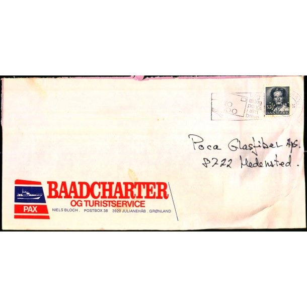 Perfin - Kbenhavns Kommune p Brev - Baadcharter - Julianehb - Grnland - Stemplet
