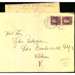 Brev med indhold (1 Ark) fra Vesterbros K.F.U.M. Sommerlejr 1943 - Magleby - Klippinge - Brugt