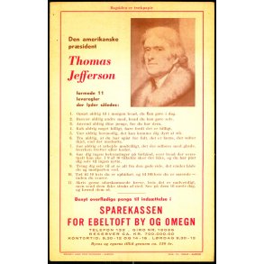 Sparekassen for Ebeltoft By og Omegn - Bagsiden er Trkpapir