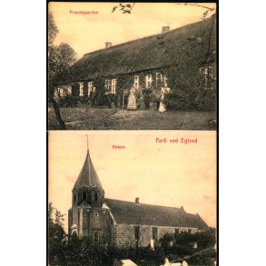 Parti fra Egtved - Pr�stegaarden - Kirken - M. Lauritsens Bogh. 29916  - Ubrugt