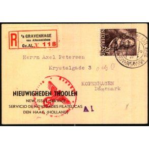Rekomaderet - Censurpostkort fra Holland  16 - 9 - 45 - Til Danmark