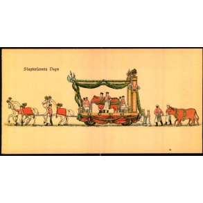 Slagterlavets Vogn - Visitkort 14 x7 u/n - Ubrugt