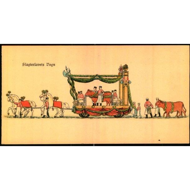 Slagterlavets Vogn - Visitkort 14 x7 u/n - Ubrugt