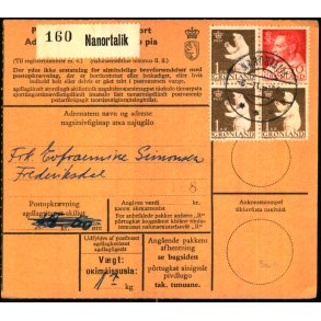 Adressekort fra Grnland  8 - 11 - 1965 - 3x1 kr - 1x 60 re
