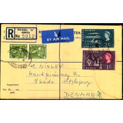 Luftpost Rekommanderet Brev fra Kenya til Danmark - 8 - 1 - 62