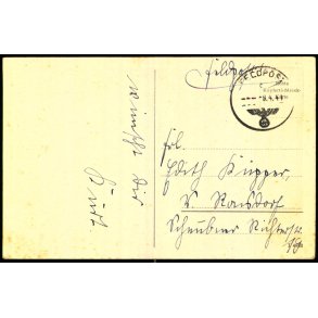 Tysk Feldpostkort - Feldpost 9 - 4 - 41