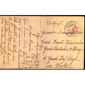 Feldtpost - Fra Apenrade  7 - 12 - 16 - Til Garde Inf. Regt.  - Forside : Henny Porten