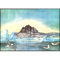 Uummannaq fjeldet en forrsaften - Grnlands Postvsen 6/67 - Ubrugt - Stort Kort 21 x15 cm.